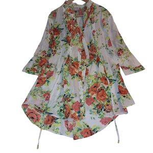 Palak Floral Women's Lightweight Long Sleeve Shirt Large